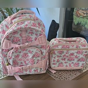 Pottery Barn Floral Backpack and Lunchbox Set Kids